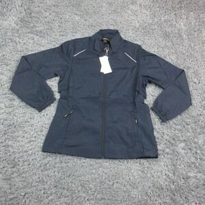 Core 365 Jacket Womens Small Navy Full Zip Water Resistant Windbreaker NWT